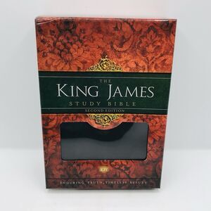 King James Study Bible 2nd Ed Bonded Leather Black Thomas Nelson BRAND NEW